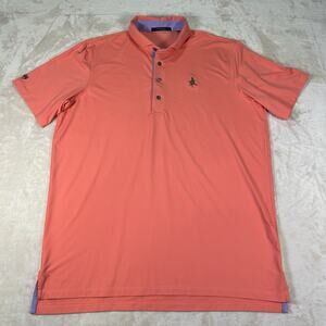 Greyson‎ Polo Golf Shirt Coral Orange Embroidered Men's Size Large